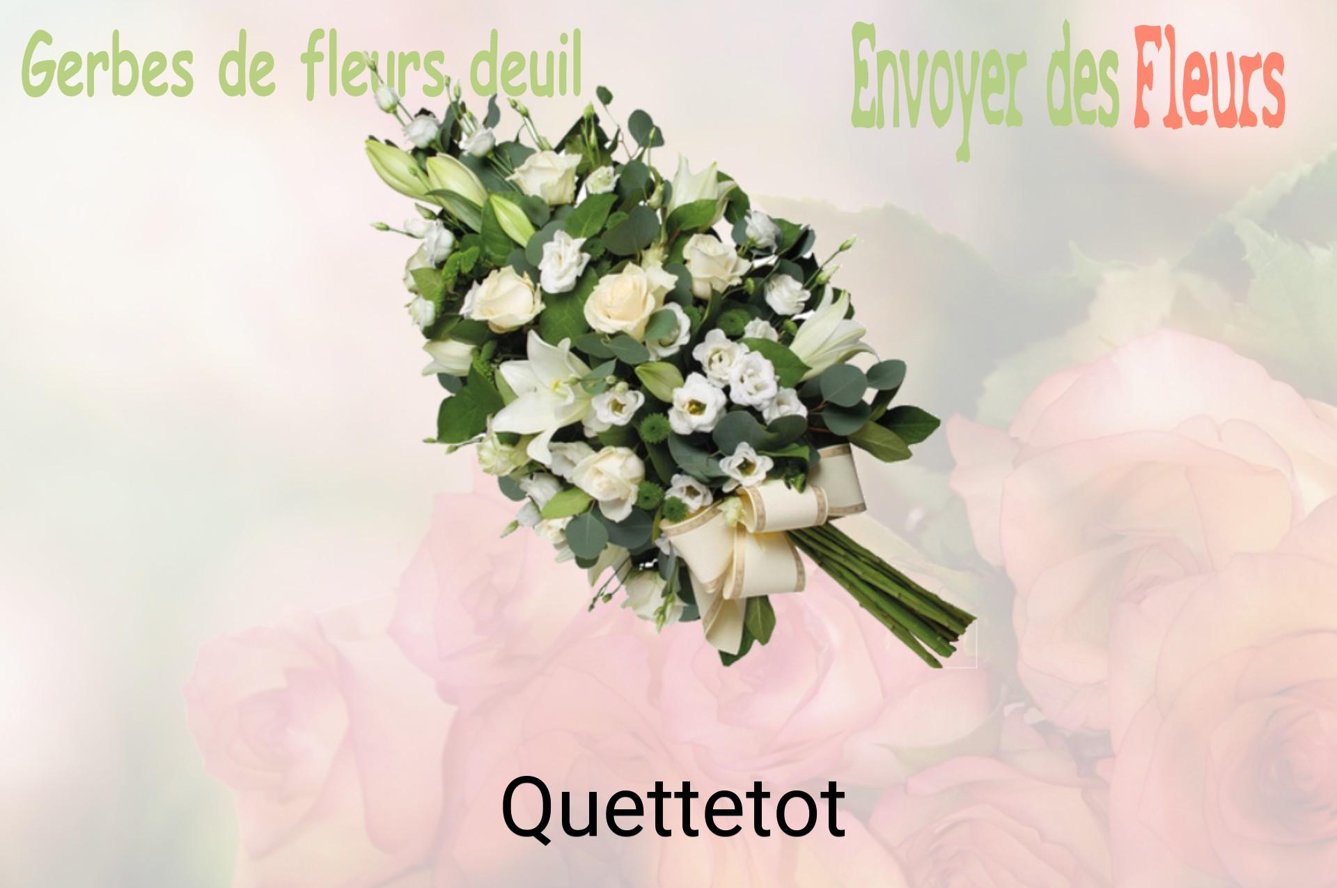 Gerbe de fleurs de deuil livrée à Quettetot